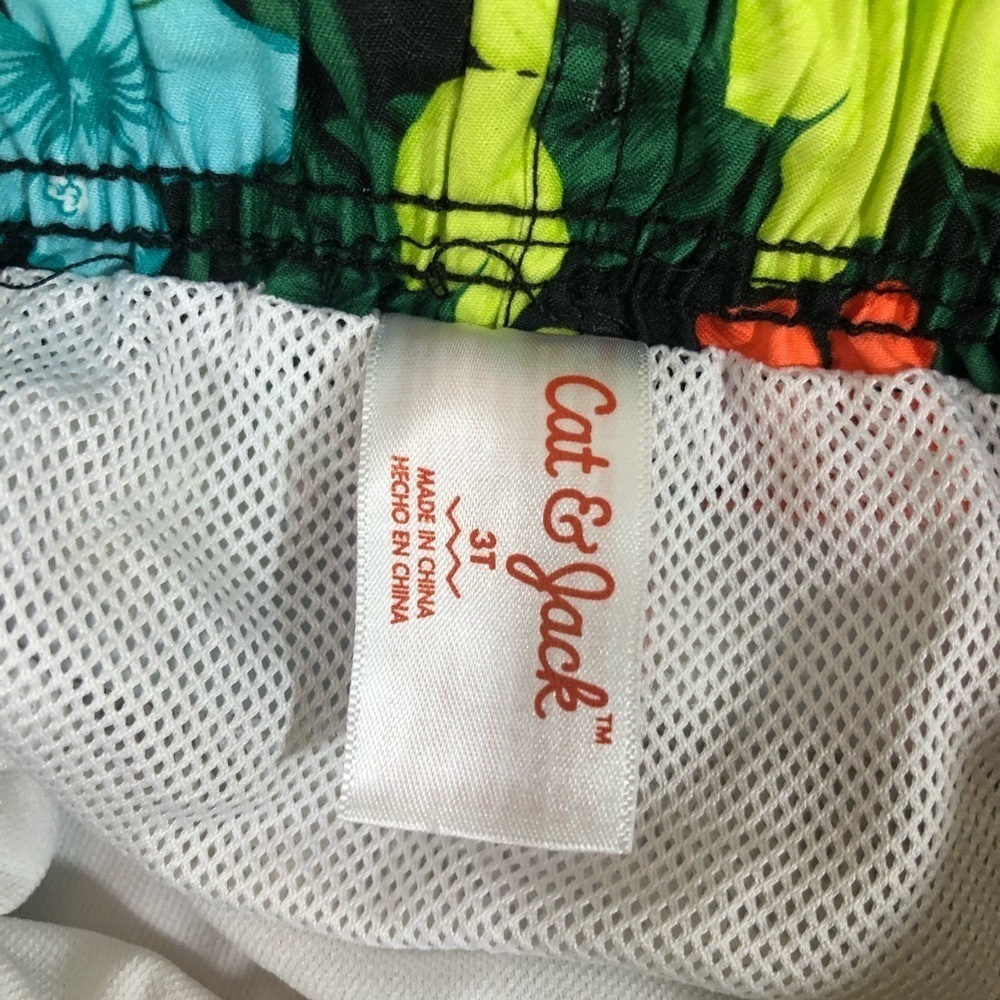 Cat & Jack Hawaiian Print Swim Trunks - Picture 5 of 6